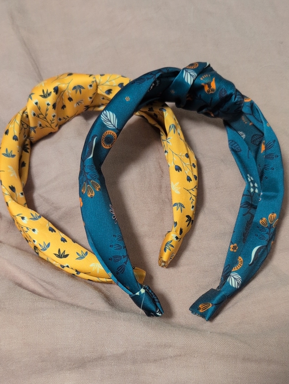Yellow and Teal Floral Knot Headbands - Women Accessories